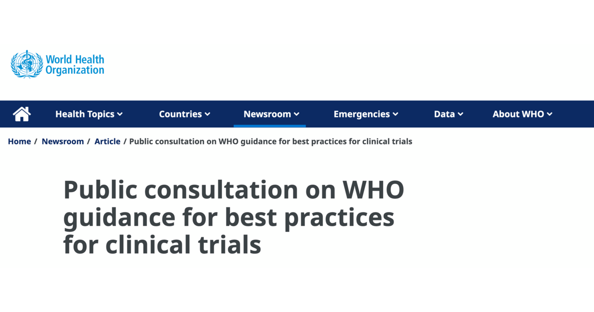 who-public-consultation-on-who-guidance-for-best-practices-for-clinical